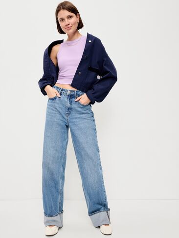 Old Navy Snug Crop Tank Top - Fresh Lilac in Kuwait