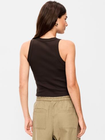 Old Navy Snug Crop Tank Top - BLACK COFFEE in Saudi Arabia