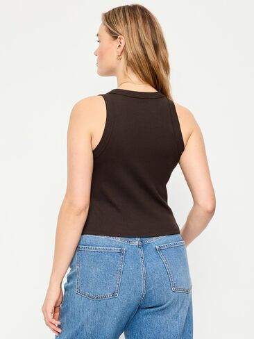 Old Navy Snug Crop Tank Top - BLACK COFFEE in Saudi Arabia