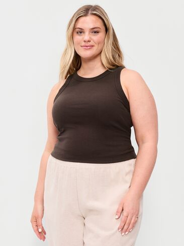 Old Navy Snug Crop Tank Top - BLACK COFFEE in Saudi Arabia