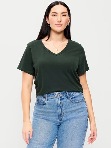 Old Navy EveryWear V-Neck T-Shirt - Dark Bottle in Saudi Arabia