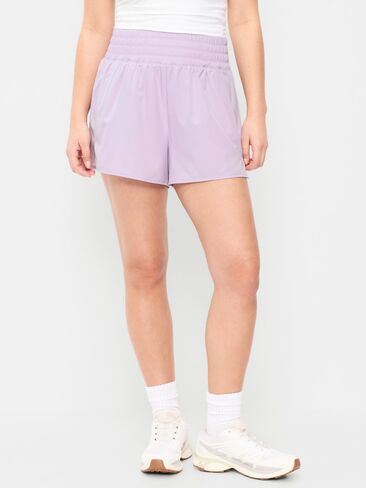 Old Navy Extra High-Waisted Crinkle Run Shorts -- 3-inch inseam - Dusky Lavender in Saudi Arabia