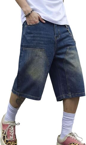 Vamtac Streetwear Baggy Jorts Mens Y2k Denim Shorts Vintage Washed Wide Leg Jeans Short Casual Summer Trendy Outfits in Saudi Arabia