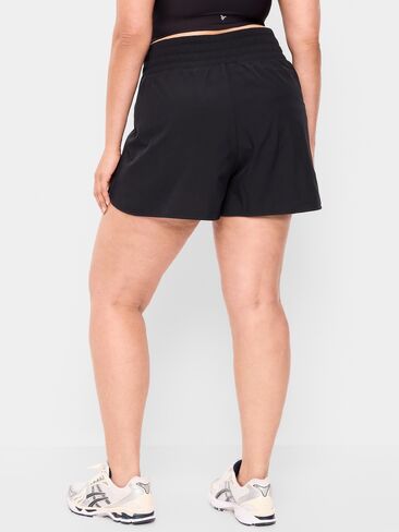 Old Navy Extra High-Waisted Crinkle Run Shorts -- 3-inch inseam - Black Jack 2 in Saudi Arabia