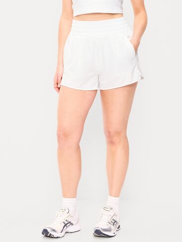 Old Navy Extra High-Waisted Crinkle Run Shorts -- 3-inch inseam - White Lilies in Saudi Arabia