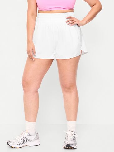 Old Navy Extra High-Waisted Crinkle Run Shorts -- 3-inch inseam - White Lilies in Saudi Arabia