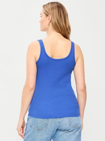 Old Navy First-Layer Ribbed Scoop-Neck Tank Top - Light Blue in Saudi Arabia