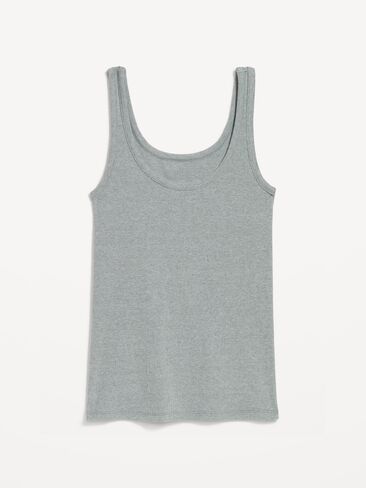 Old Navy First-Layer Ribbed Scoop-Neck Tank Top - Heather Gray in Saudi Arabia