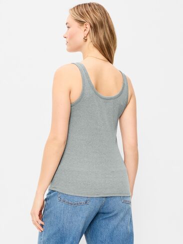 Old Navy First-Layer Ribbed Scoop-Neck Tank Top - Heather Gray in Saudi Arabia