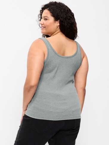 Old Navy First-Layer Ribbed Scoop-Neck Tank Top - Heather Gray in Saudi Arabia