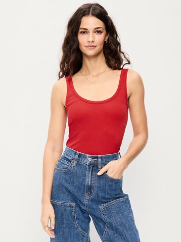 Old Navy First-Layer Ribbed Scoop-Neck Tank Top - Amaryllis in Saudi Arabia