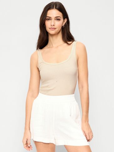 Old Navy First-Layer Ribbed Scoop-Neck Tank Top - Howlite in Saudi Arabia
