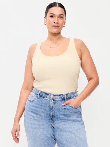 Old Navy First-Layer Ribbed Scoop-Neck Tank Top - Howlite in Saudi Arabia