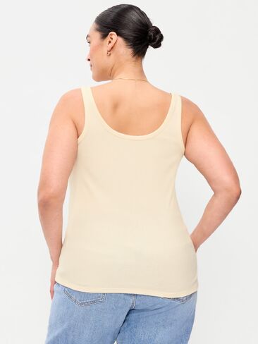 Old Navy First-Layer Ribbed Scoop-Neck Tank Top - Howlite in Saudi Arabia