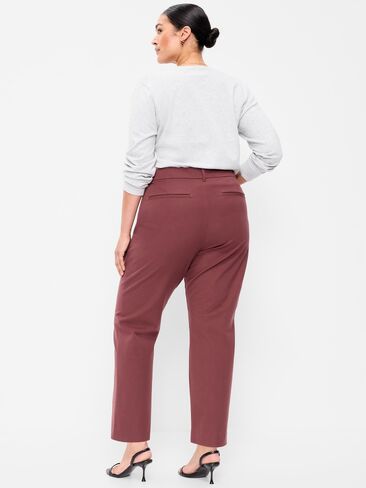 بنطال مستقيم بخصر عالٍ من Old Navy - أحمر أم لا in Saudi Arabia