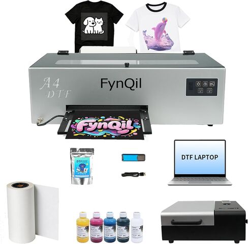 التثبيت المسبق لطابعة A4 DTF والكمبيوتر المحمول للمبتدئين، آلة طباعة نقل A4 L805 DTF لملابس القمصان التي تصنعها بنفسك مع دوران الحبر الأبيض والتنظيف التلقائي in Kuwait