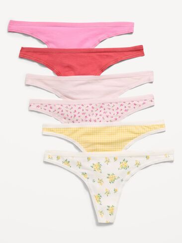 ثونغ قطني للاستخدام اليومي منخفض الارتفاع مكون من 6 قطع من Old Navy - CACTUS BLOOM in Saudi Arabia