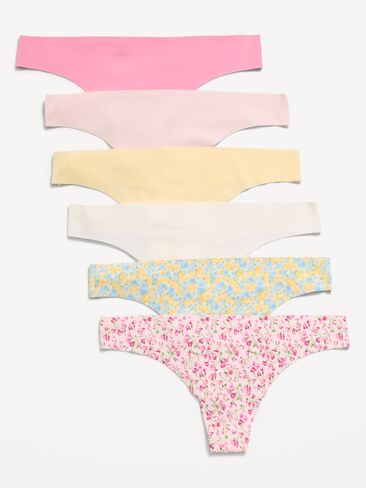 Old Navy Low-Rise No-Show Thong Underwear 6-Pack - Roses in Saudi Arabia