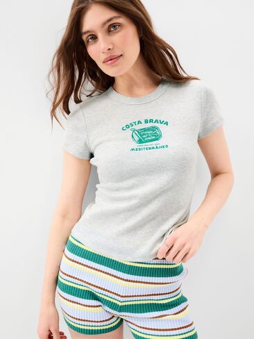 Old Navy Snug Graphic T-Shirt - Faux-Heather Gray in Saudi Arabia