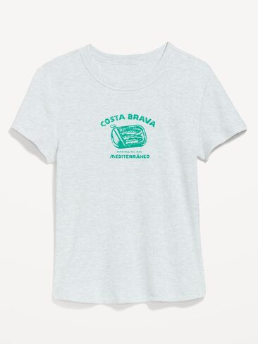 Old Navy Snug Graphic T-Shirt - Faux-Heather Gray in Saudi Arabia