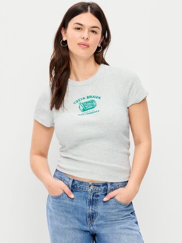 Old Navy Snug Graphic T-Shirt - Faux-Heather Gray in Saudi Arabia