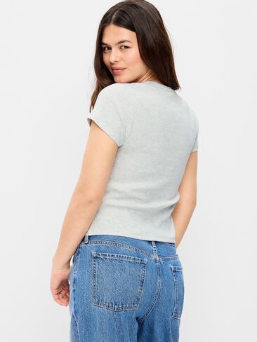 Old Navy Snug Graphic T-Shirt - Faux-Heather Gray in Saudi Arabia
