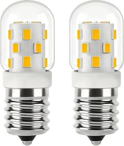 لمبة إضاءة ميكروويف LED قابلة للتعتيم، قاعدة متوسطة E17، 120 فولت، لمبة الأجهزة T7، 3 وات، مكافئ تحت الغطاء 40 وات، 400 لومن، لغطاء المطبخ، الثلاجة، استبدال تحت الميكروويف (عبوتان 6000 كلفن ضوء النهار الأبيض) in Saudi Arabia