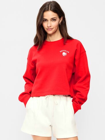 Old Navy Dynamic Fleece Oversized Crop Sweatshirt - Amaryllis in Saudi Arabia