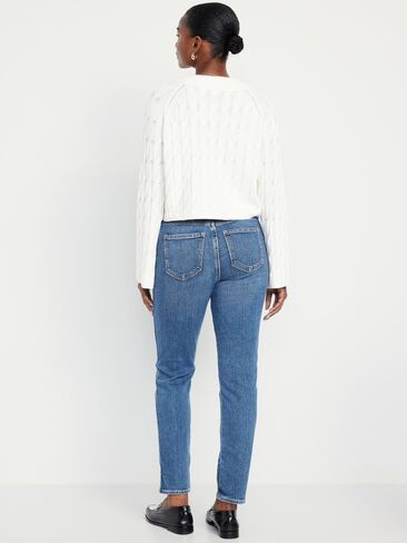 Old Navy Curvy High-Waisted Vintage Slim Jeans - Medium Indigo in Saudi Arabia