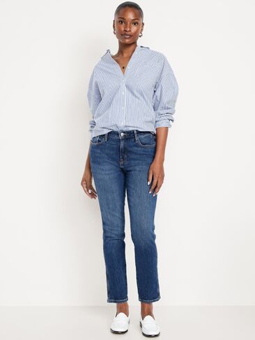 Old Navy Curvy High-Waisted Vintage Slim Jeans - Dark Indigo in Saudi Arabia