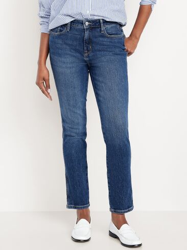 Old Navy Curvy High-Waisted Vintage Slim Jeans - Dark Indigo in Saudi Arabia