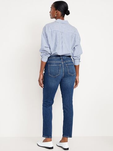 Old Navy Curvy High-Waisted Vintage Slim Jeans - Dark Indigo in Saudi Arabia