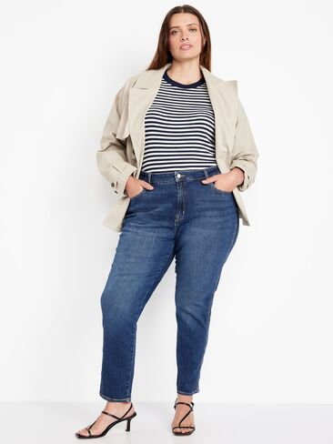 Old Navy Curvy High-Waisted Vintage Slim Jeans - Dark Indigo in Saudi Arabia