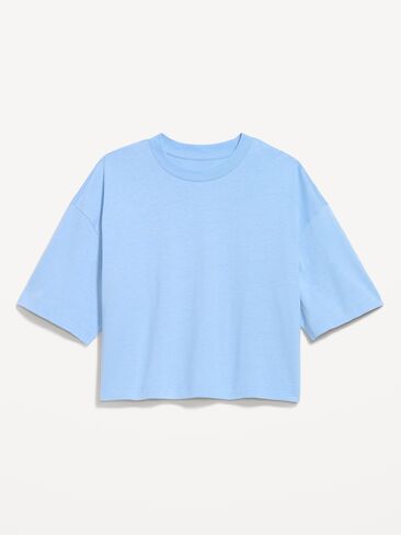 تي شيرت Old Navy Vintage برقبة دائرية كبيرة الحجم - مونيه بلو in Saudi Arabia