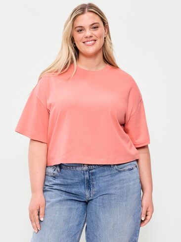 Old Navy Vintage Crew-Neck Oversized Crop T-Shirt - Coho Salmon in Saudi Arabia