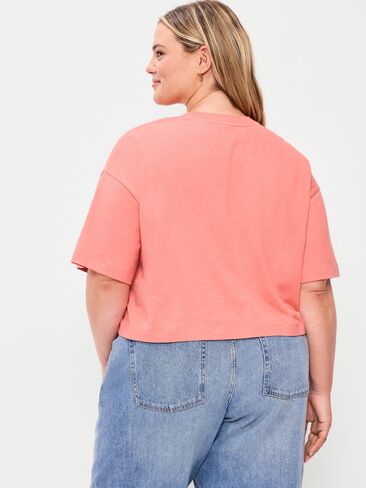 Old Navy Vintage Crew-Neck Oversized Crop T-Shirt - Coho Salmon in Saudi Arabia