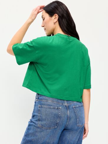 تي شيرت Old Navy Vintage برقبة دائرية وكبير الحجم - GREEN MANGROVE in Saudi Arabia