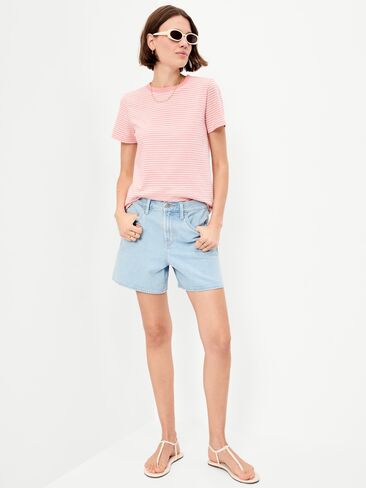 تي شيرت مخطط برقبة دائرية من Old Navy EveryWear - شريط وردي in Kuwait