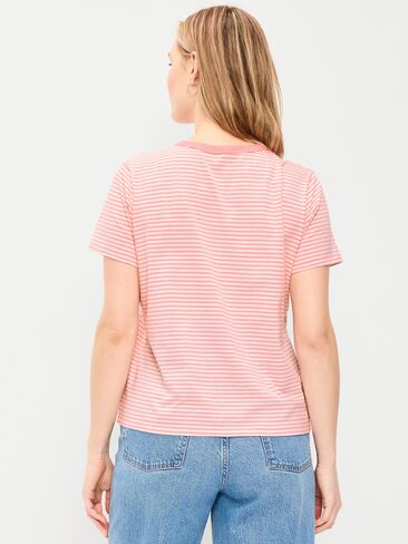 تي شيرت مخطط برقبة دائرية من Old Navy EveryWear - شريط وردي in Kuwait