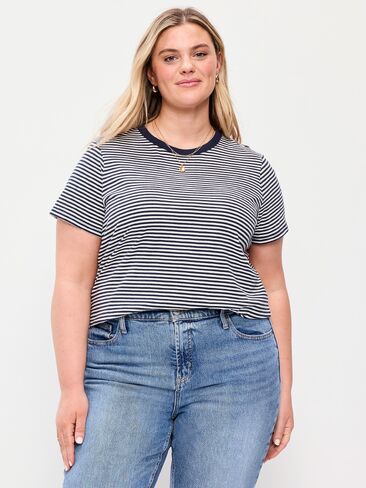 تي شيرت مخطط برقبة دائرية من Old Navy EveryWear - شريط بحري in Kuwait
