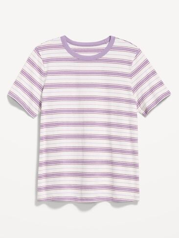 تي شيرت مخطط برقبة دائرية من Old Navy EveryWear - شريط أرجواني فاتح in Kuwait