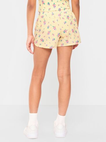 Old Navy High-Waisted Dolphin-Hem Run Shorts for Girls - Yellow Floral in Kuwait