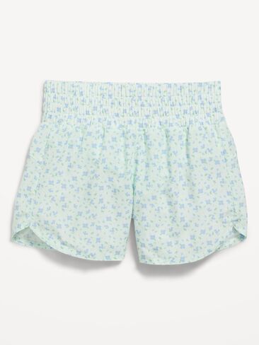 شورت ركض بخصر عالٍ بحاشية دولفين للبنات من Old Navy - زهور زرقاء فاتحة in Kuwait