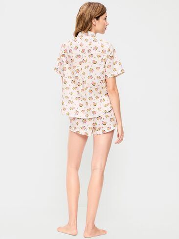 Old Navy Poplin Pajama Short Set - White Floral in Saudi Arabia