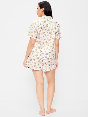 Old Navy Poplin Pajama Short Set - White Floral in Saudi Arabia
