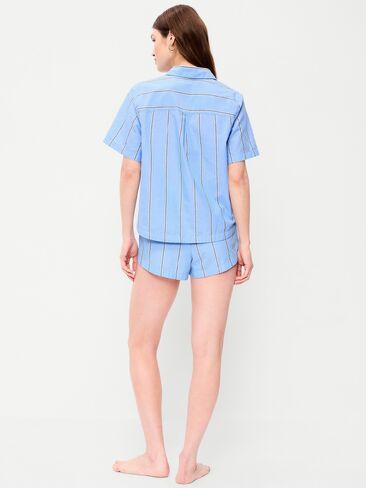 Old Navy Poplin Pajama Short Set - Blue in Saudi Arabia