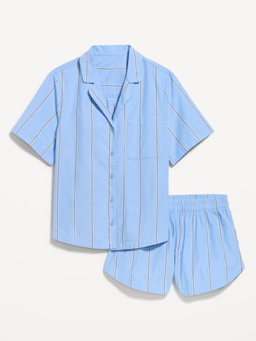 Old Navy Poplin Pajama Short Set - Blue in Saudi Arabia
