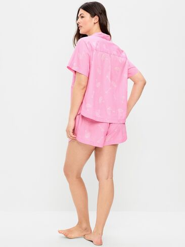 Old Navy Poplin Pajama Short Set - PINK KEY in Saudi Arabia