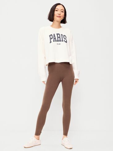 Old Navy High-Waisted Jersey Fashion Layering Leggings - Peppercorn in Kuwait