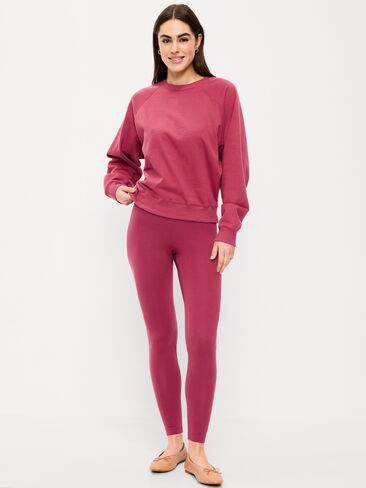 بنطال ضيق بطبقات من الجيرسيه عالي الخصر من Old Navy - البرسيم الأحمر in Kuwait